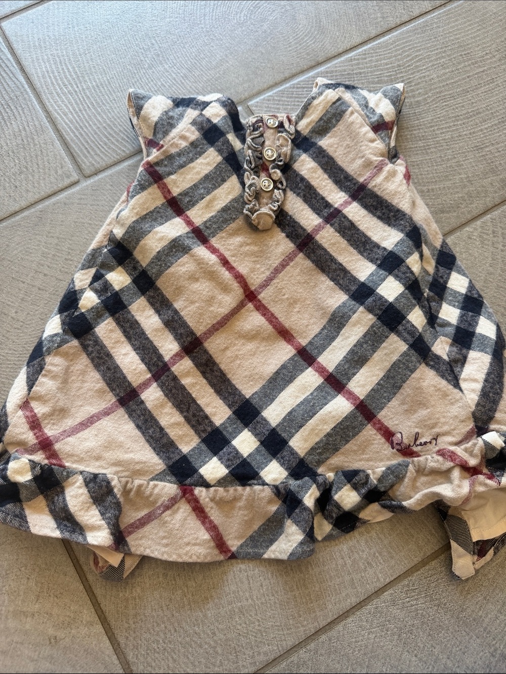 Classic Plaid Baby Dress with Button Back